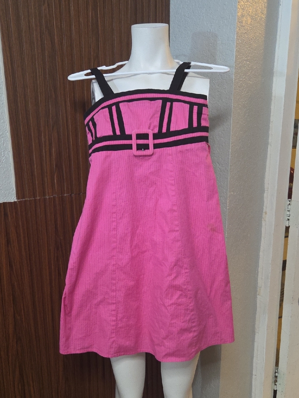 Vintage Amy Byer Girls Hot Pink Mod Babydoll Dress Made in USA Sz 12.[0134]